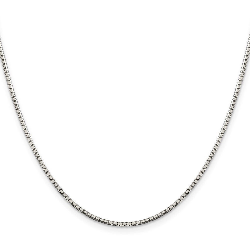 Sterling Silver 1.5mm 8 Sided Diamond-cut Box Chain 26 Inches