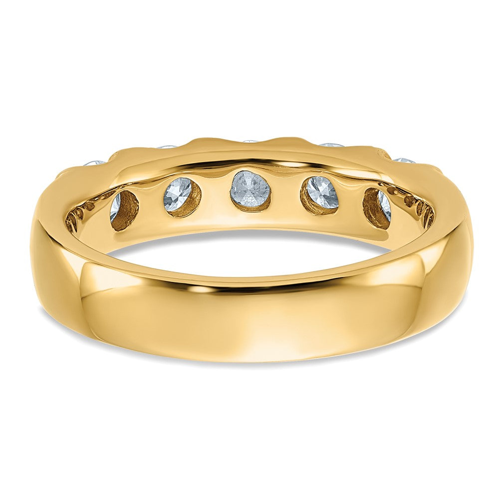 14ky 1ct. 5 Stone D E F Pure Light Moissanite Band