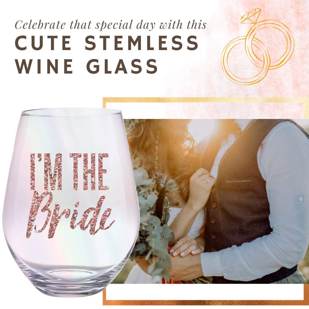 Christian Brands 10-06308-018 30 oz Im the Bride Stemless Jumbo Wine GlassPack of 6