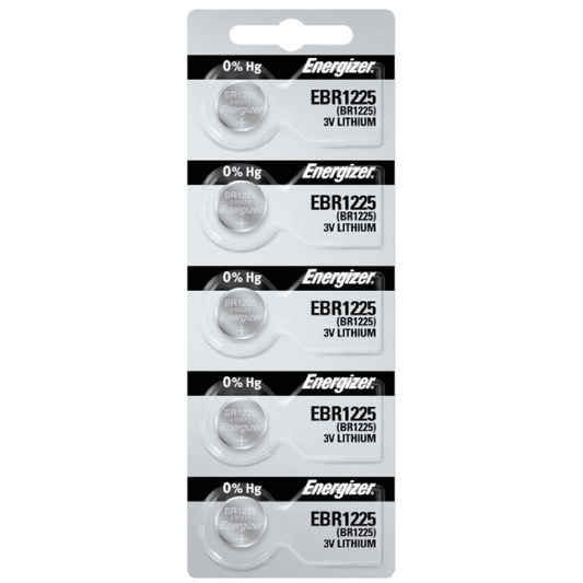 Pkg/(5) Type 1225 Energizer Lithium Batteries Tear Strip QWB1225