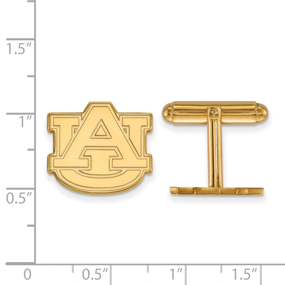 Sterling Silver Gold-plated LogoArt Auburn University Cuff Links QGP012AU