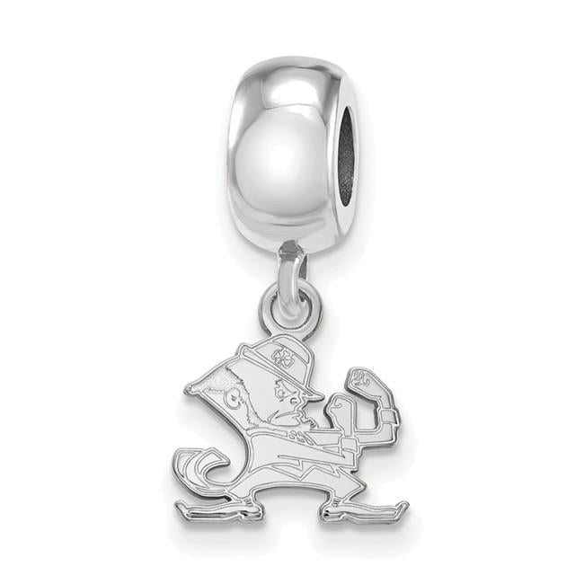 LogoArt SS060UND Sterling Silver Rhodium Plating University of Notre Dame Extra Small Dangle Charm Bead