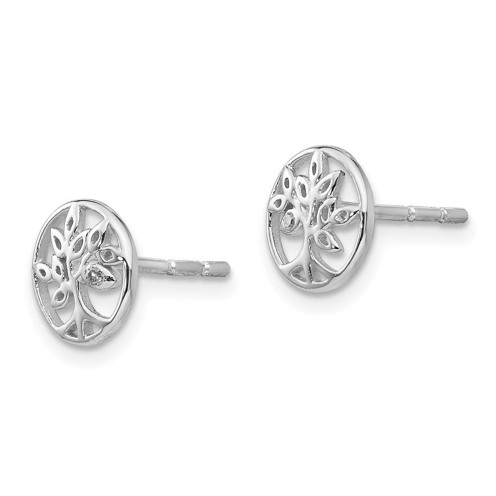 Sterling Silver Rhodium-plated Celtic Dangle Earrings