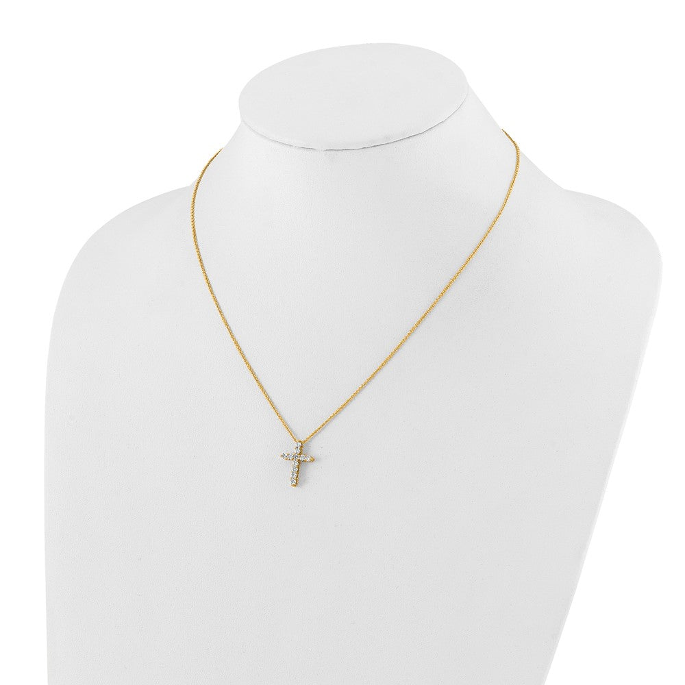 True Origin 14k 1/2 carat Lab Grown Diamond VS DEF 18 inch Cross Pendant Necklace