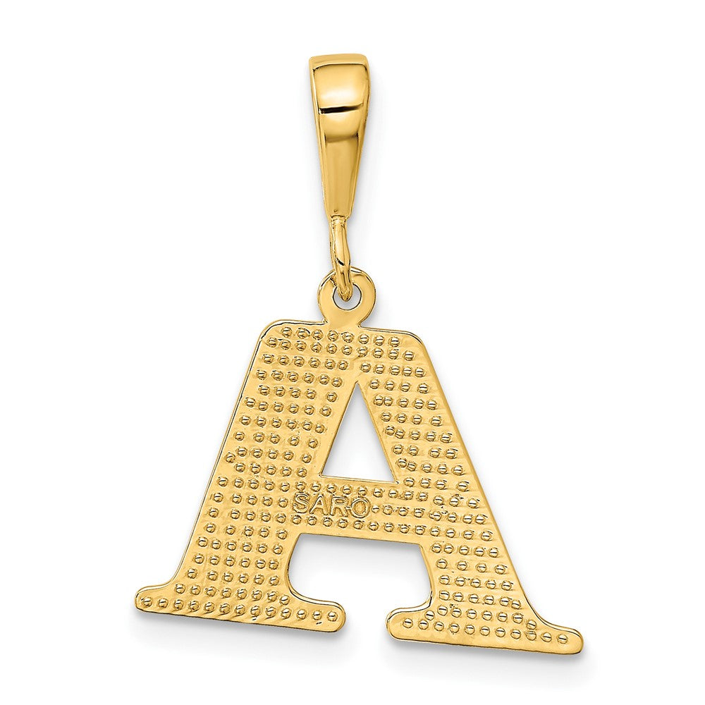 10k Gold Initial A Pendant