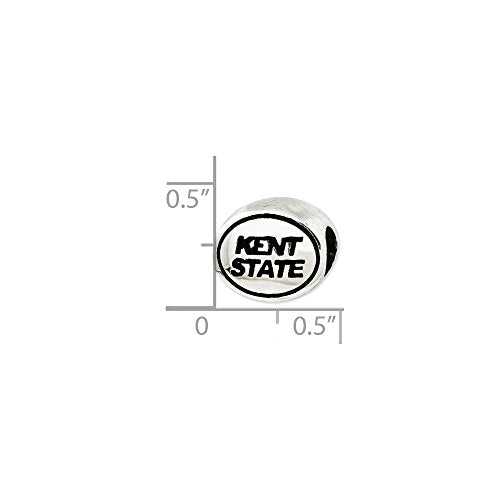 Sterling Silver Antiqued Kent State University Collegiate Bead