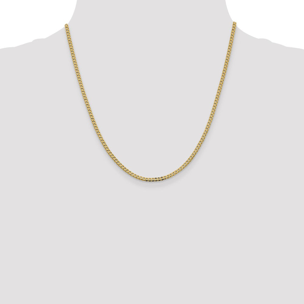 14K 2.3mm Flat Beveled Curb Chain