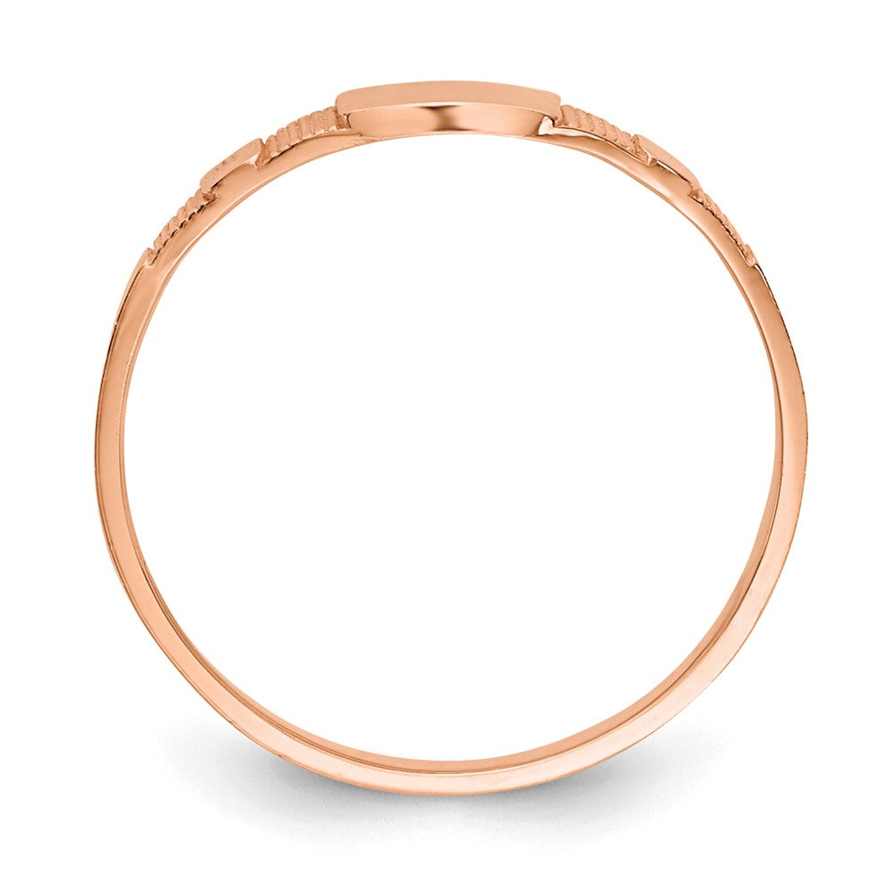 10K Rose Gold Polished Square Baby Signet Ring Size 2