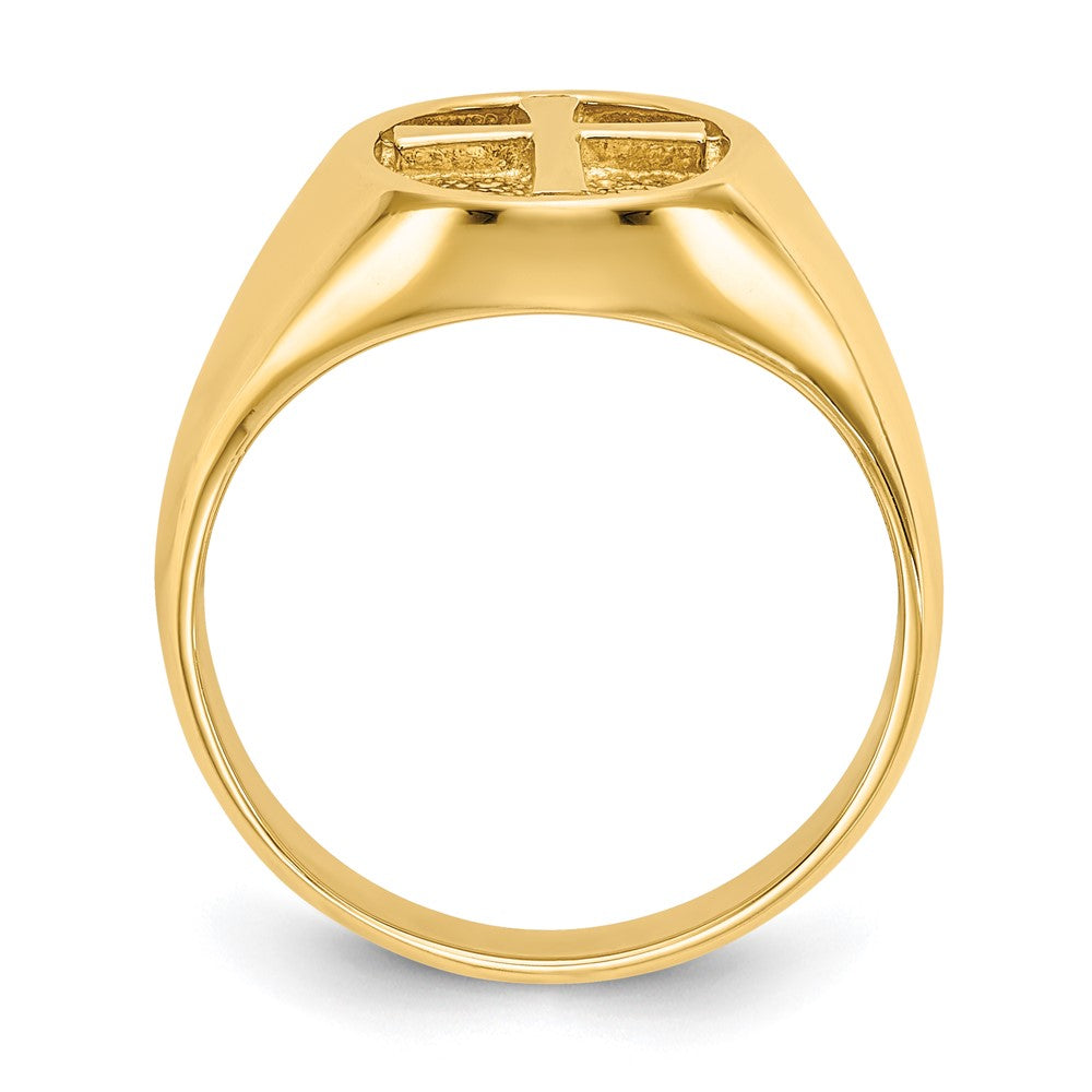 14k Polished Eternal Life Cross Ring Size 7