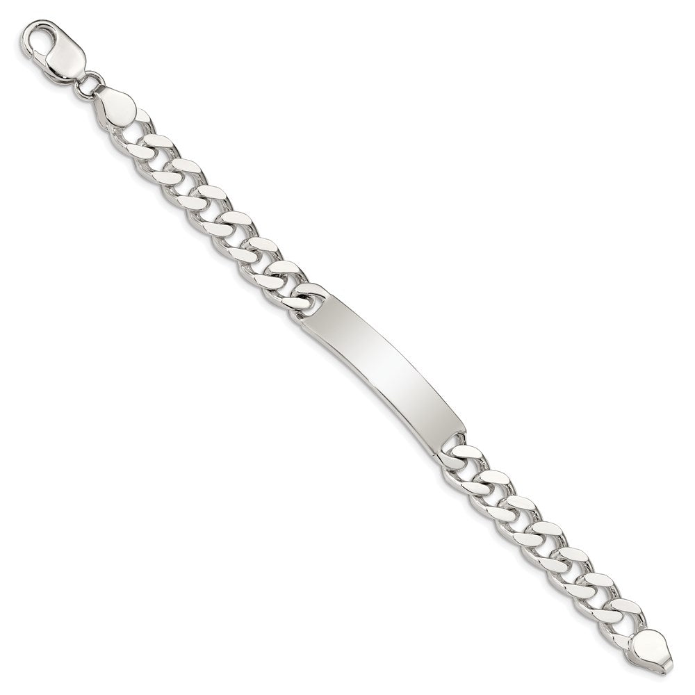 Sterling Silver 8inch Polished Engraveable Curb Link ID Bracelet 8 inches