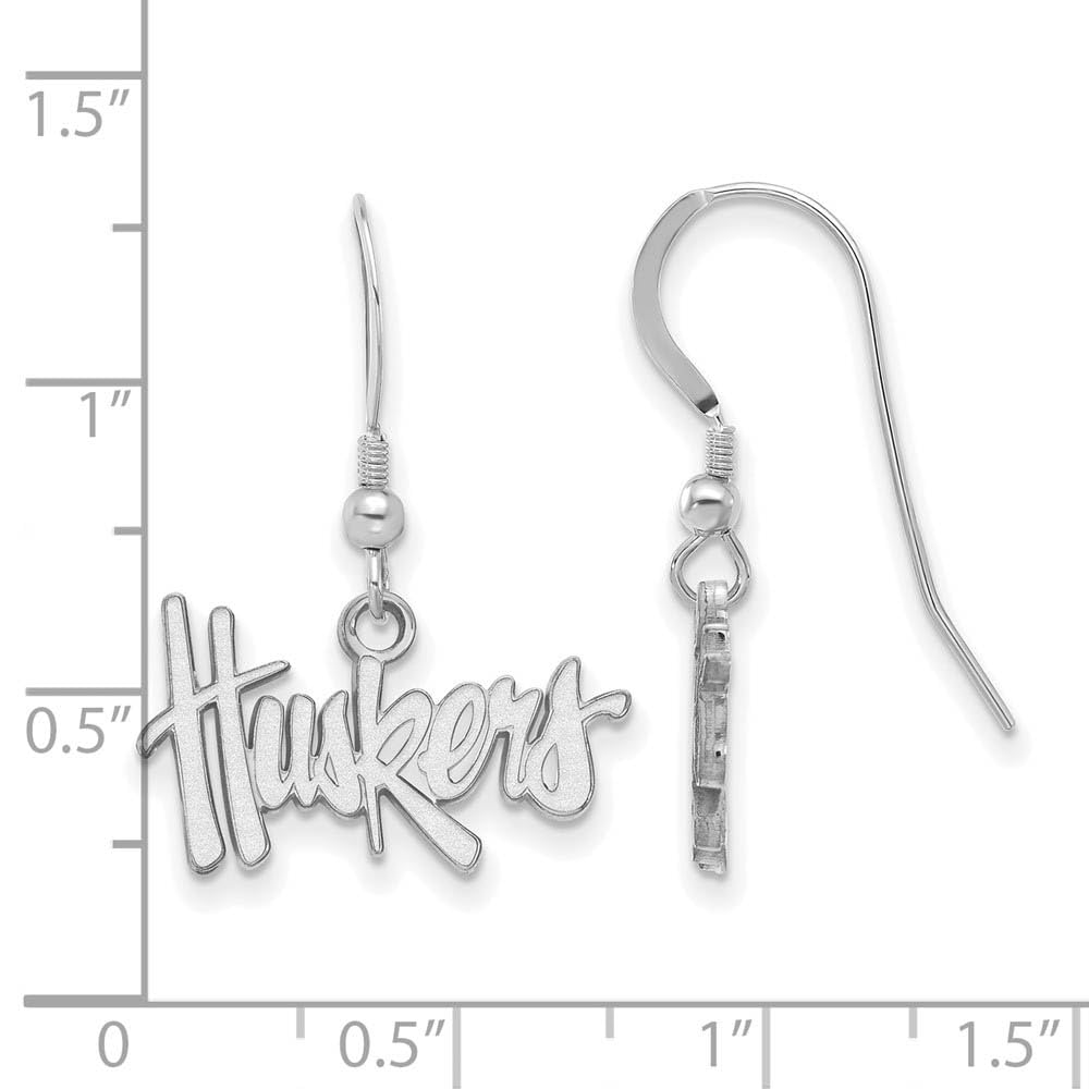 Sterling Silver University of Nebraska Small Dangle Earrings