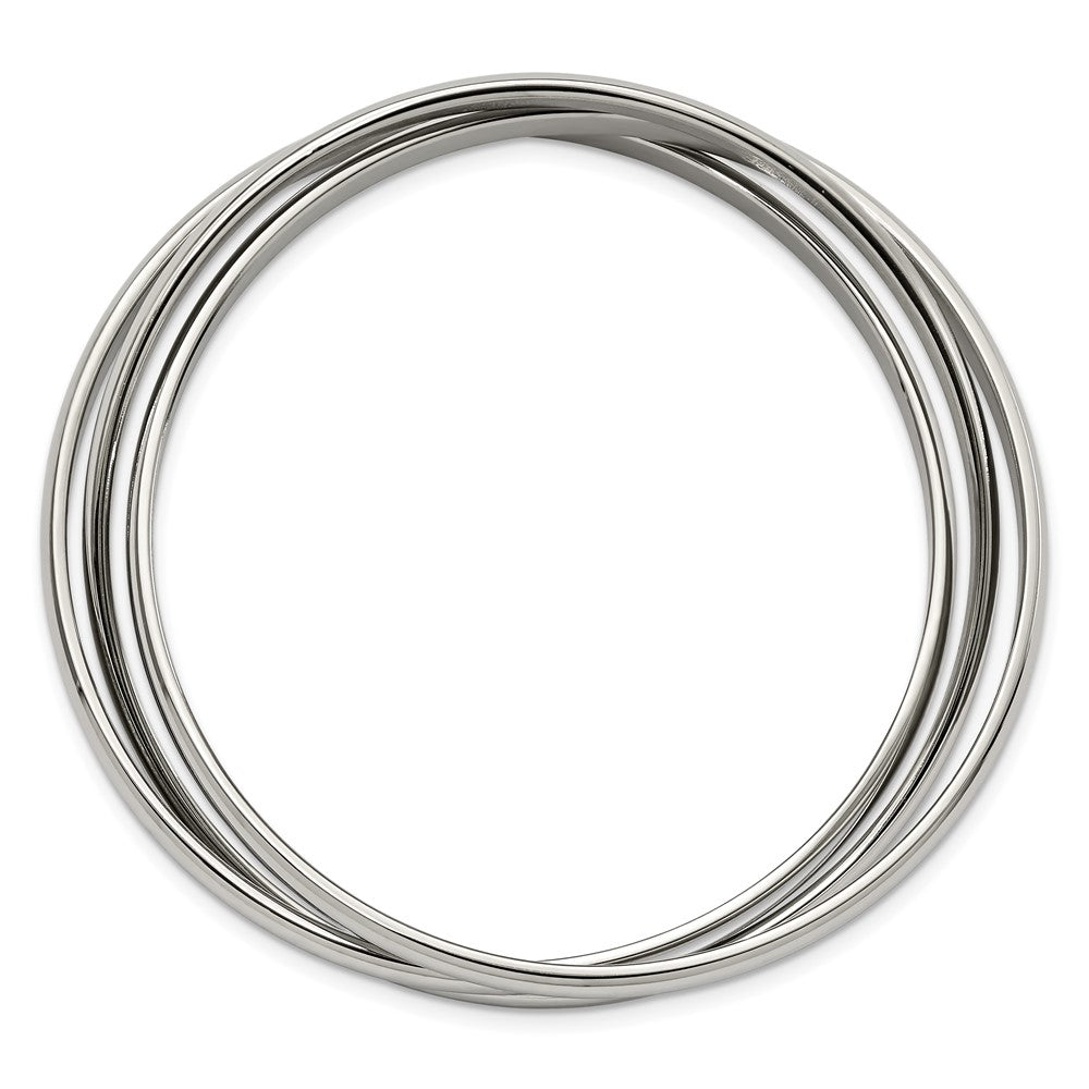 Stainless Steel Polished Intertwined Bangles 7 inches