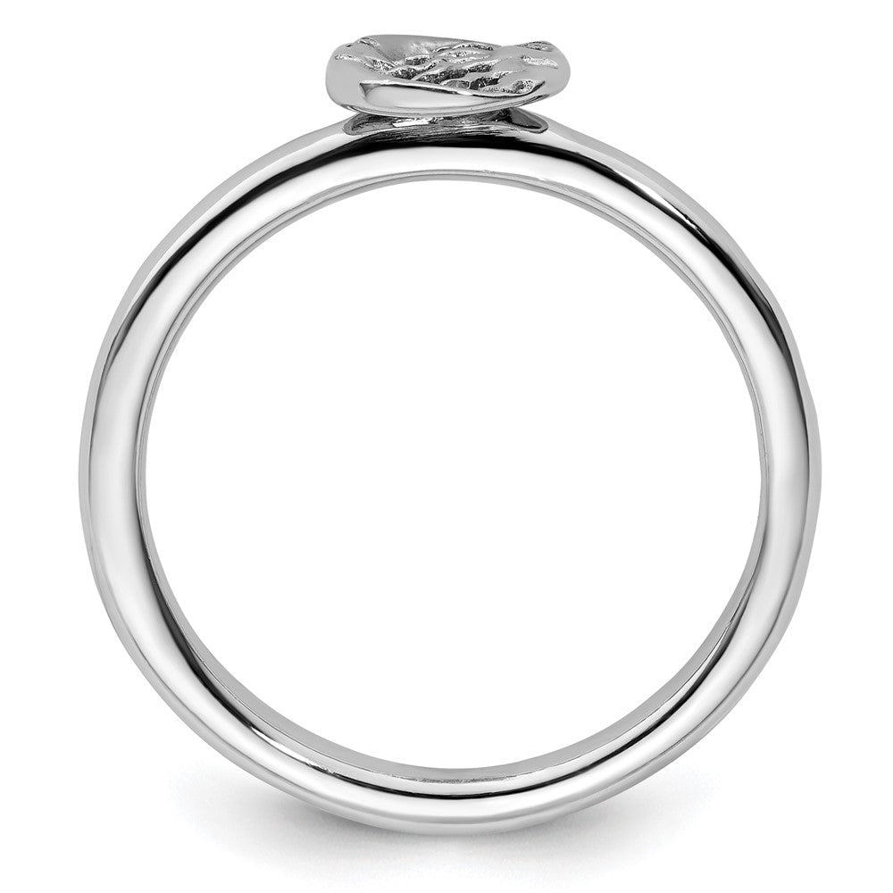 Sterling Silver Stackable Expressions Rhodium Sun/Moon Ring Size -6