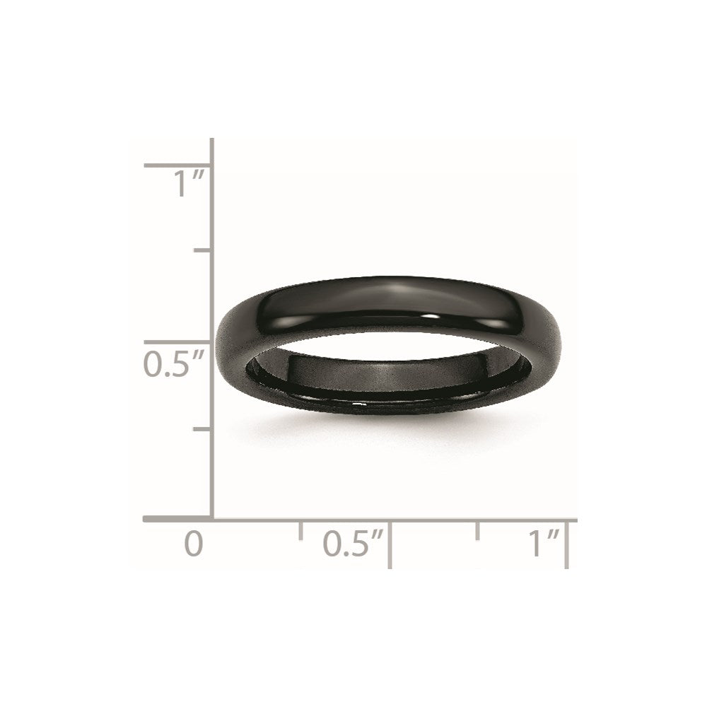 Ceramic Black 4mm Polished Band Size - 11.5