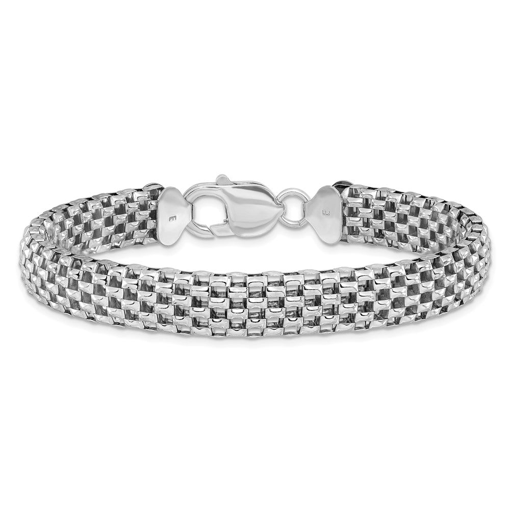 Sterling Silver Rhodium-plated Hollow Bracelet
