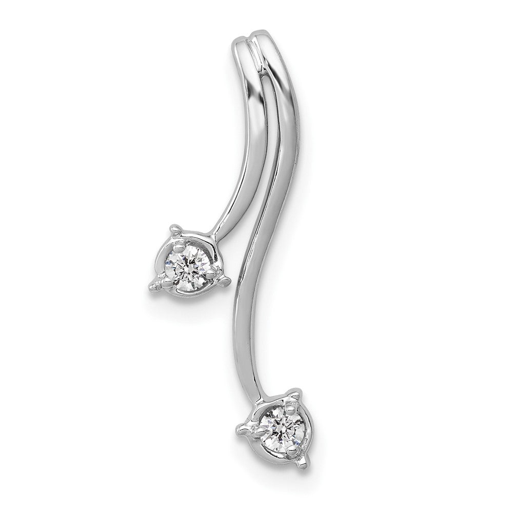 14k White Gold 1/10 carat Lab Grown Diamond VS/SI+ G+ Fancy Chain Slide Pendant