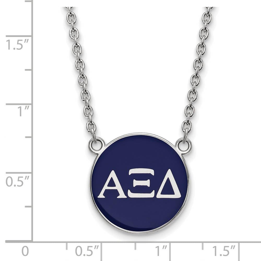 LogoArt Sterling Silver Alpha Xi Delta Small Enameled Pendant Necklace With 18 Inch