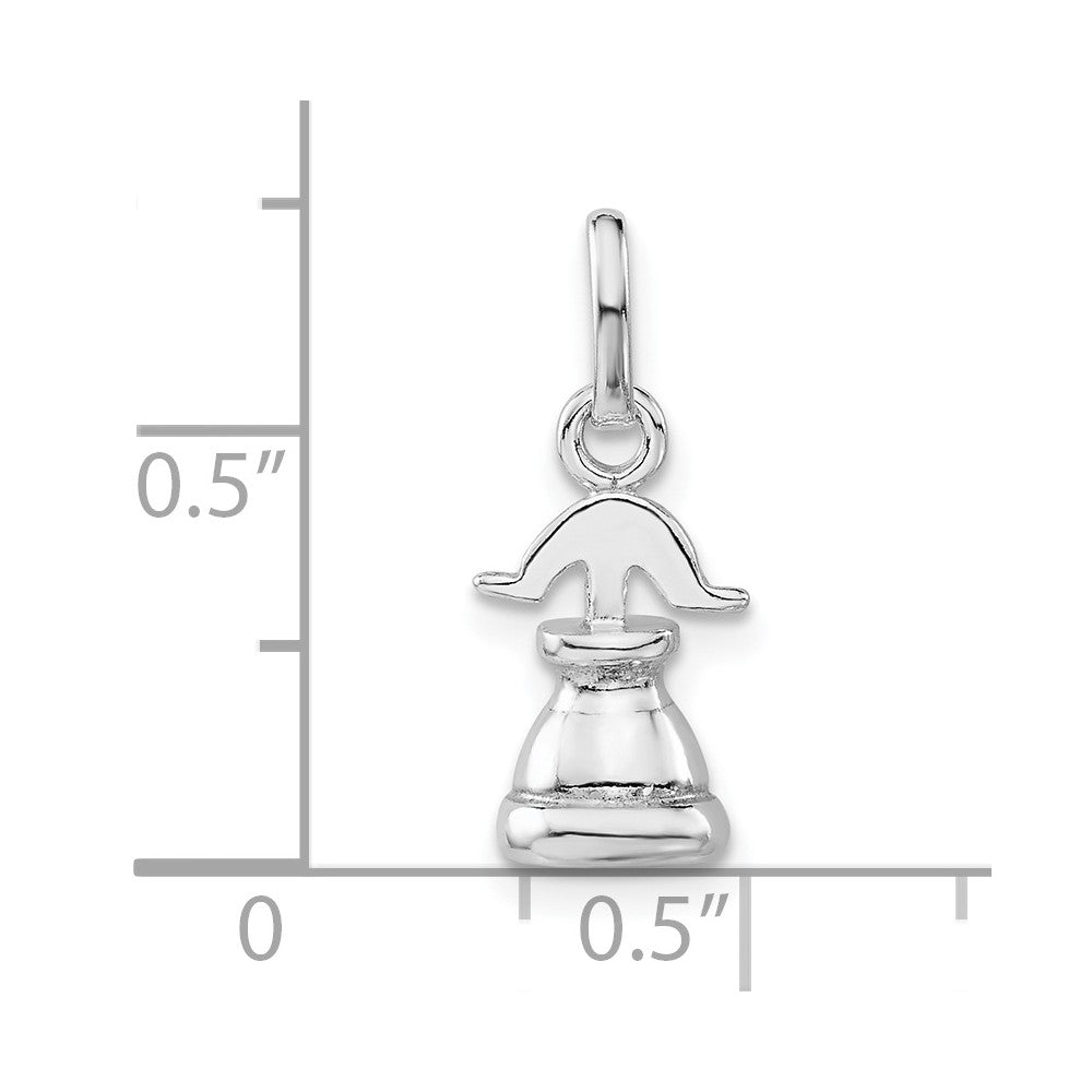 Sterling Silver 3-D Polished Liberty Bell Charm