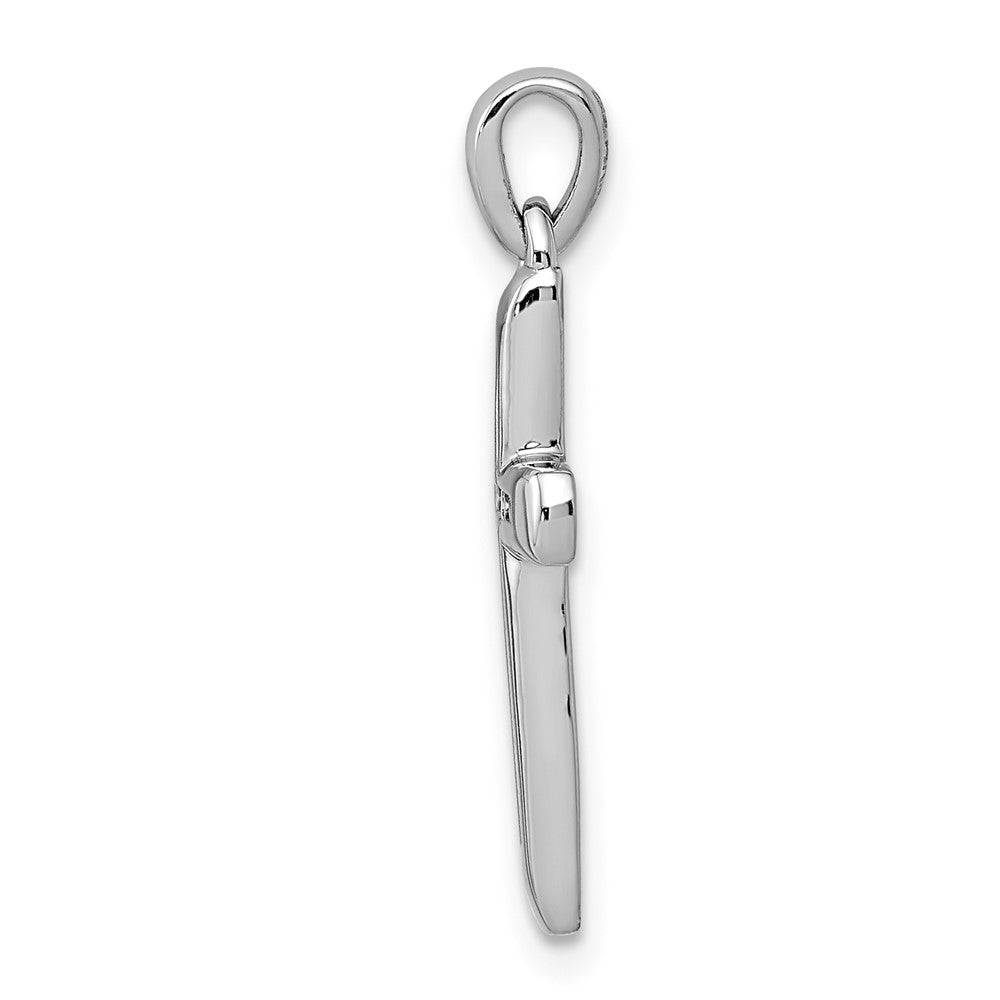 14k White Gold Small 1/10ct. Diamond Cross Pendant