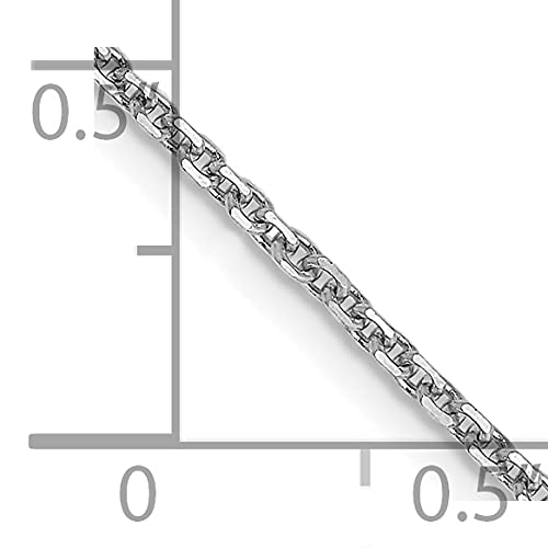 14K White Gold 9 inch 1.45mm Diamond-cut Cable with Lobster Clasp Anklet