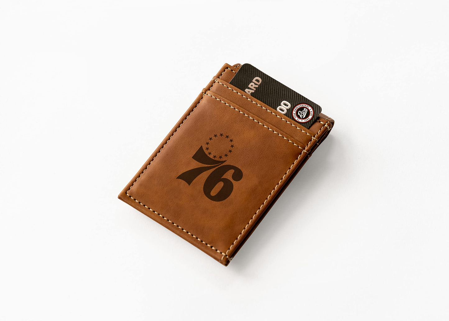 76Ers Laser Engraved Brown Front Pocket Wallet