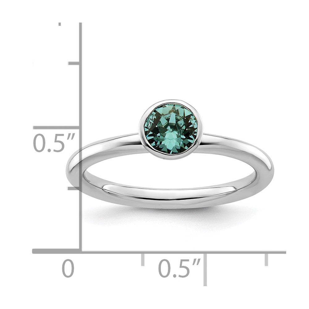 Sterling Silver Stackable Expressions High 5mm December Crystal Ring Size -9