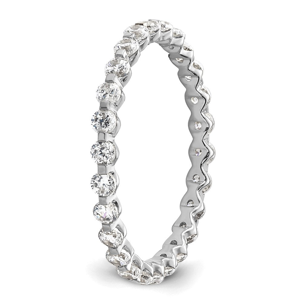 True Origin 14K White Gold 7/8 carat Lab Grown Diamond VS+ F+ Size 8 Complete Eternity Band