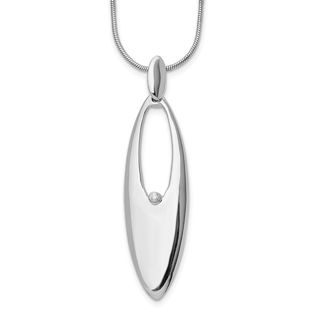 White Ice Sterling Silver Rhodium-plated 18 Inch Diamond Necklace with 2 Inch Extender 18 Inches