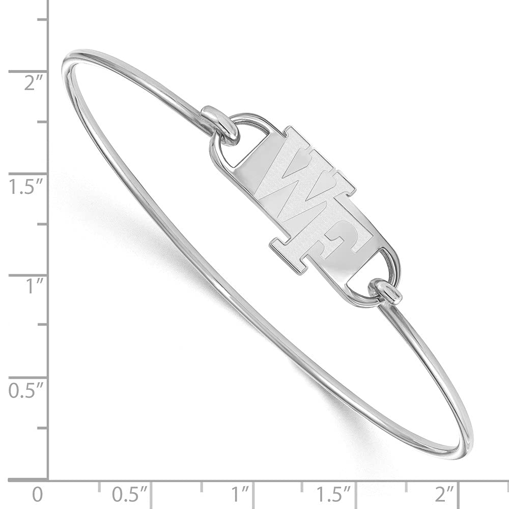 LogoArt Sterling Silver Wake Forest University Small Ctr Wire Bangle
