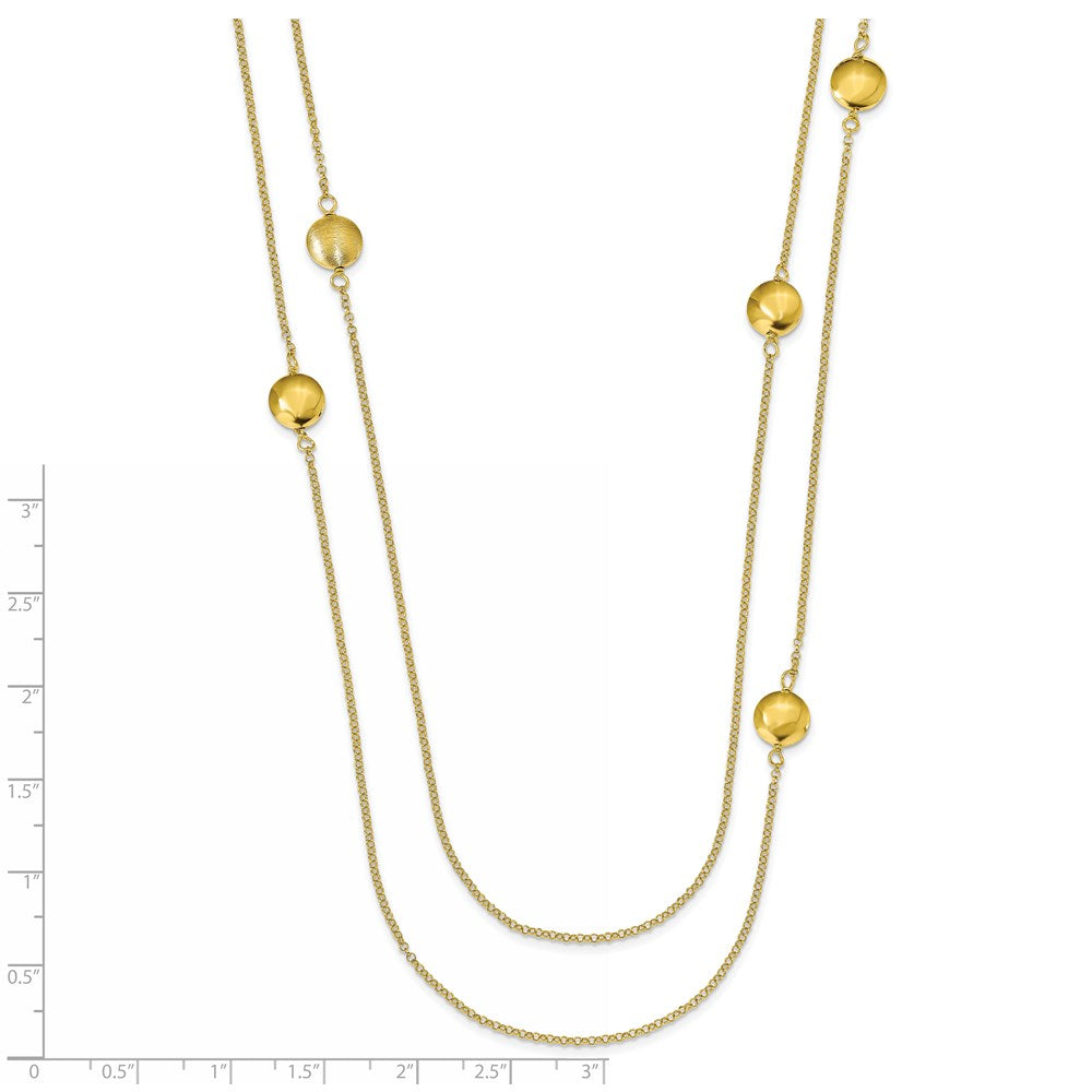 Sterling Silver Gold-tone Textured w/1.5in ext. Necklace