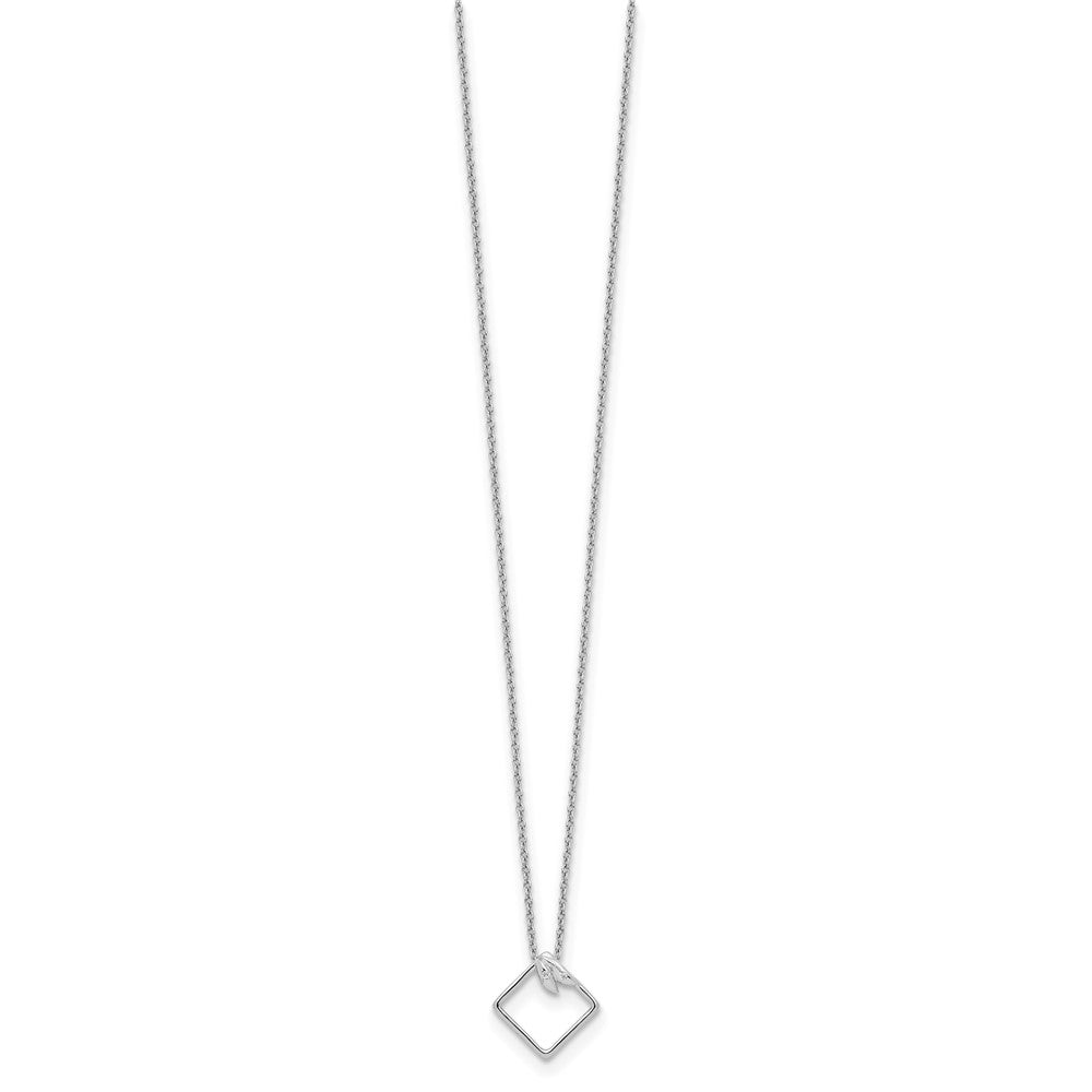 White Ice Sterling Silver Rhodium-plated 18 Inch Open Diamond-shaped Diamond Necklace with 2 Inch Extender 18 Inches