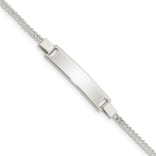 Sterling Silver Adjustable Baby ID Bracelet 6 inches