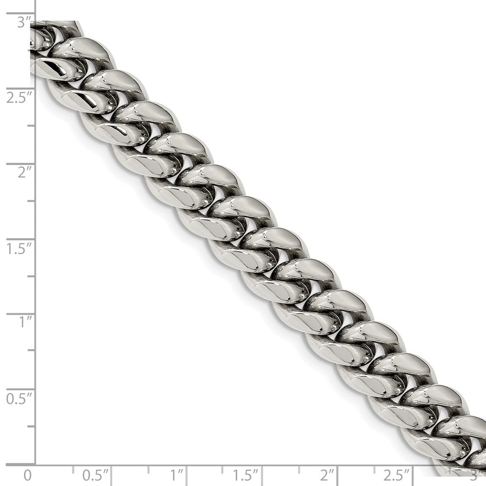 Stainless Steel Polished 8.5in Curb Chain Bracelet 8.5 inches