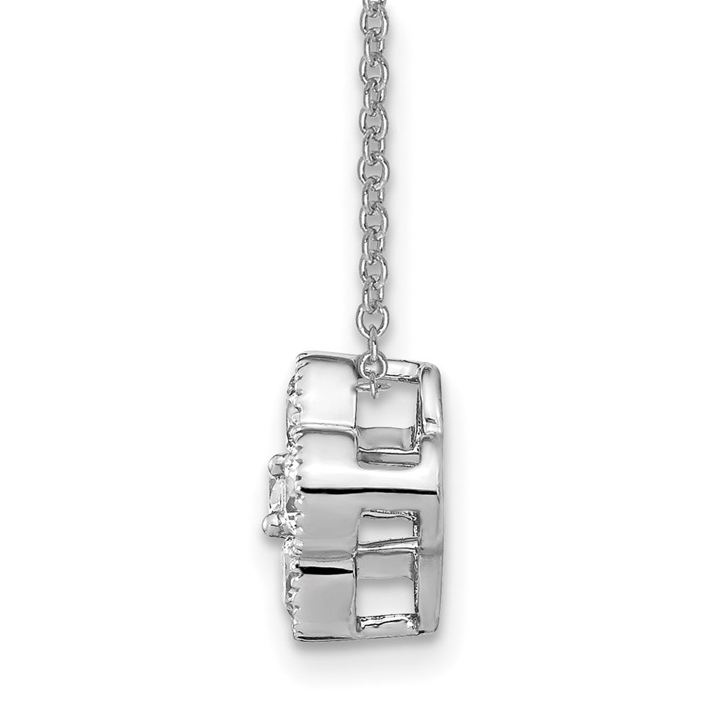 True Origin 14k White Gold 3/4 carat Lab Grown Diamond VS DEF 18 inch Bloom Floral Pendant Necklace