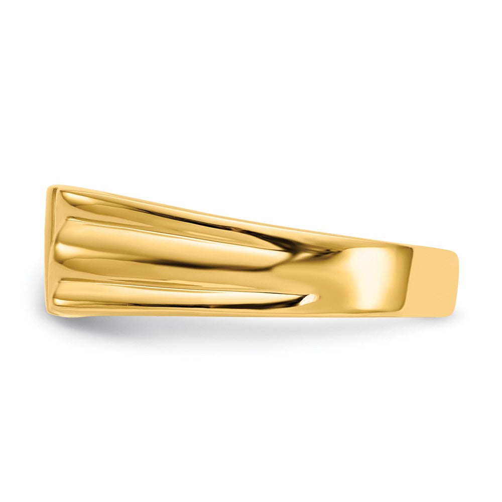 14k 12.0 x 6.0mm Open Back Signet Ring Size 6