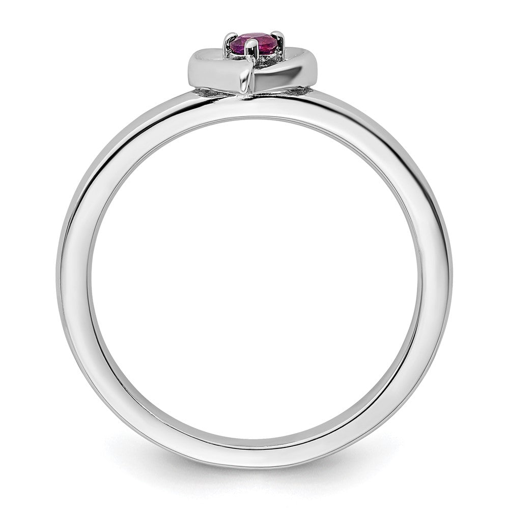 Sterling Silver Stackable Expressions Rhodolite Garnet Heart Ring Size -7