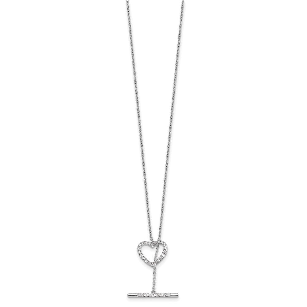 14k White Gold 1/3 carat Lab Grown Diamond VS/SI+ G+ 20 inch Heart Toggle Necklace