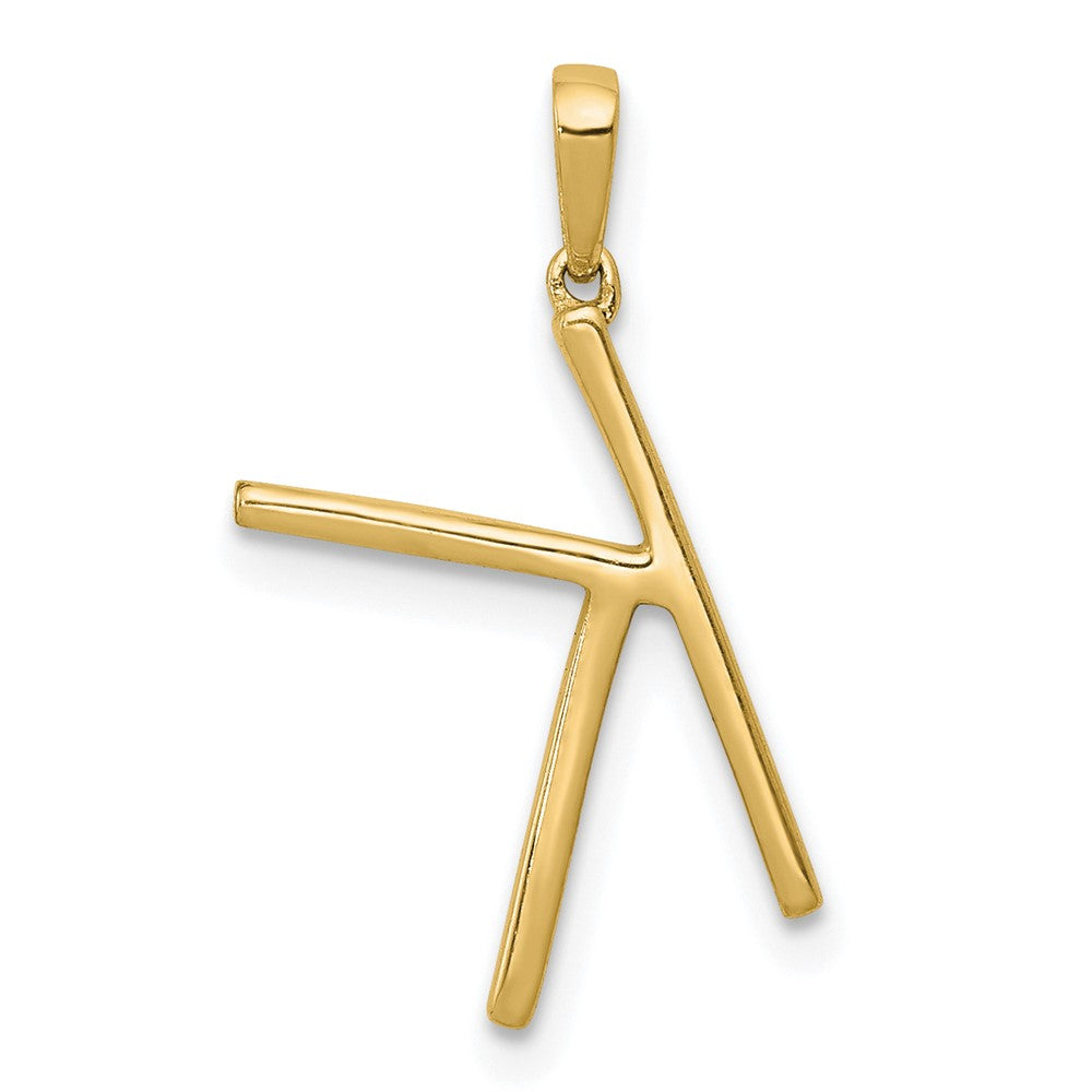 14K Diamond Letter K Initial Pendant
