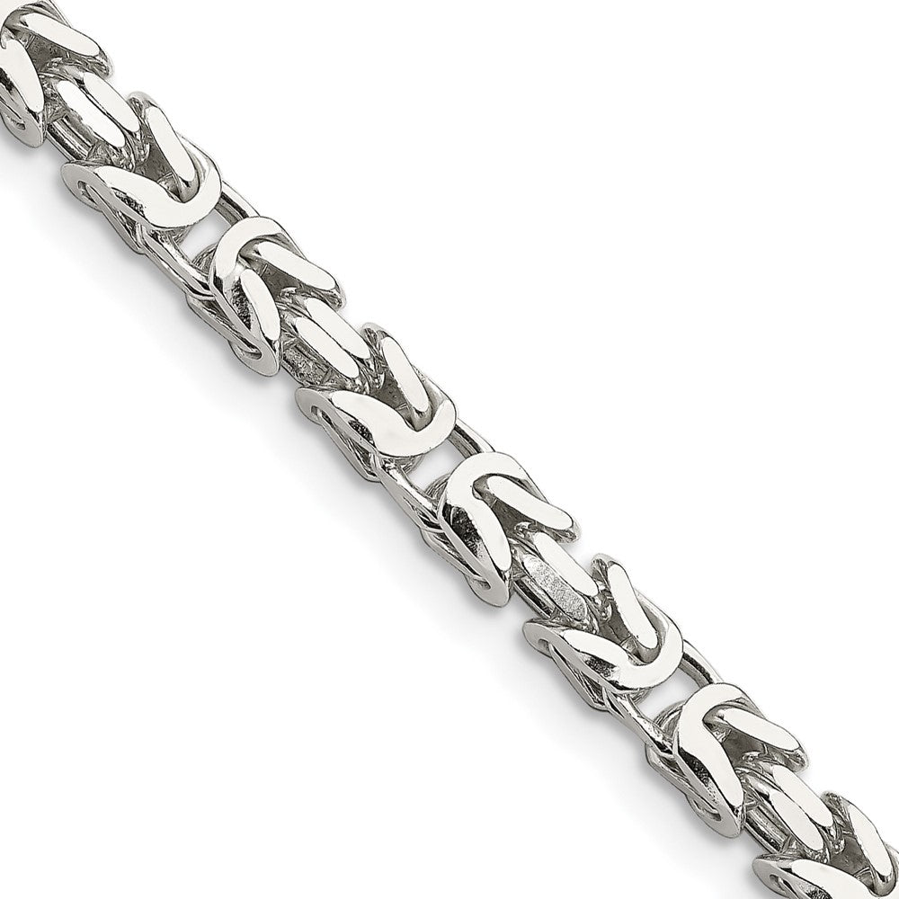 Sterling Silver 5mm Byzantine Chain 26 Inches