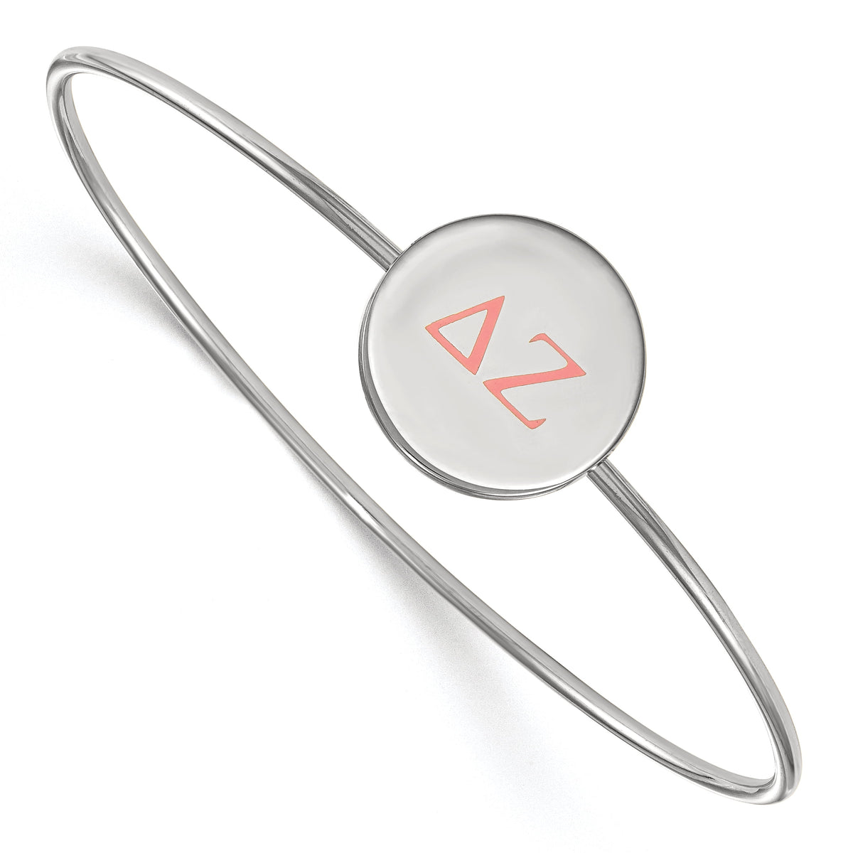 Sterling Silver Official Licensed Greek Sororities 7in Delta Zeta (??) Enameled Slip-on Bangle
