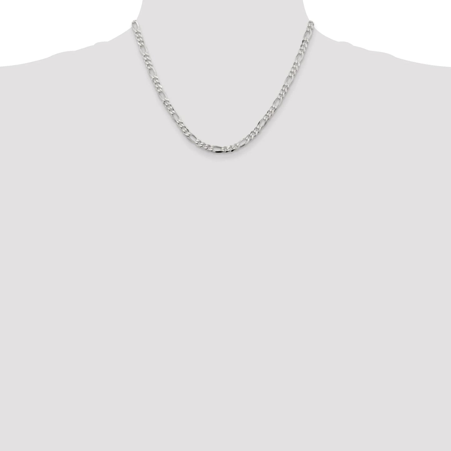 Sterling Silver 4.5mm Figaro Chain 7 inches