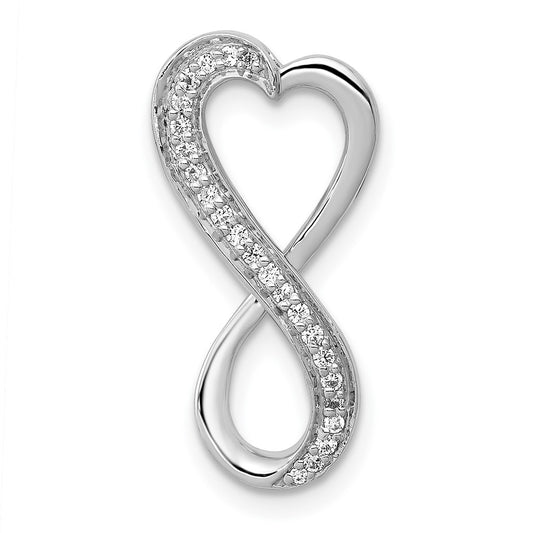 10K White Gold Diamond Freeform Heart Infinity Chain Slide