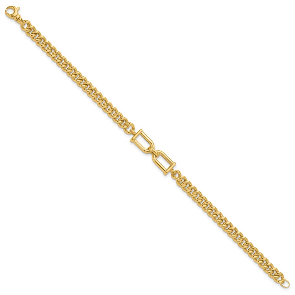 14K Polished Fancy Link Bracelet 7.5  inches