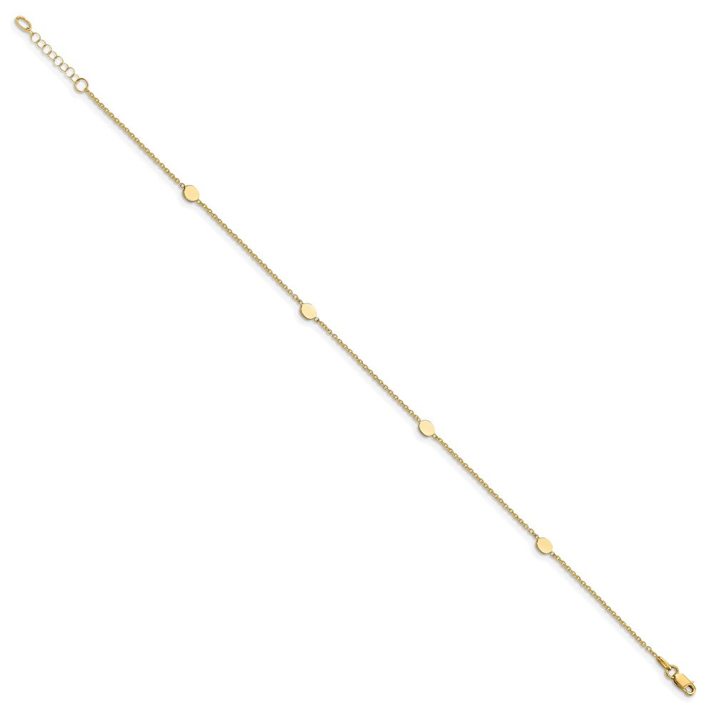 14K Polished  w/1in ext. Anklet