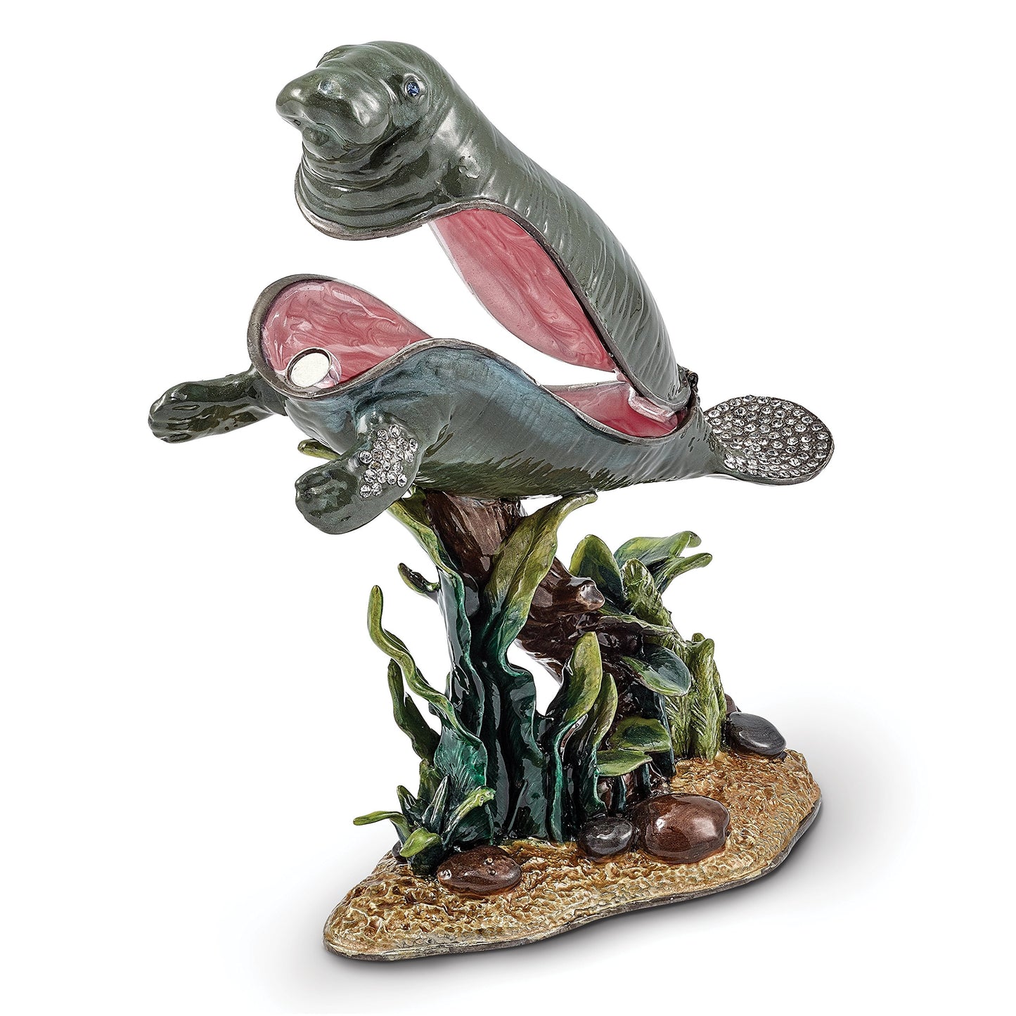 Pewter Large Manatee Trinket Box
