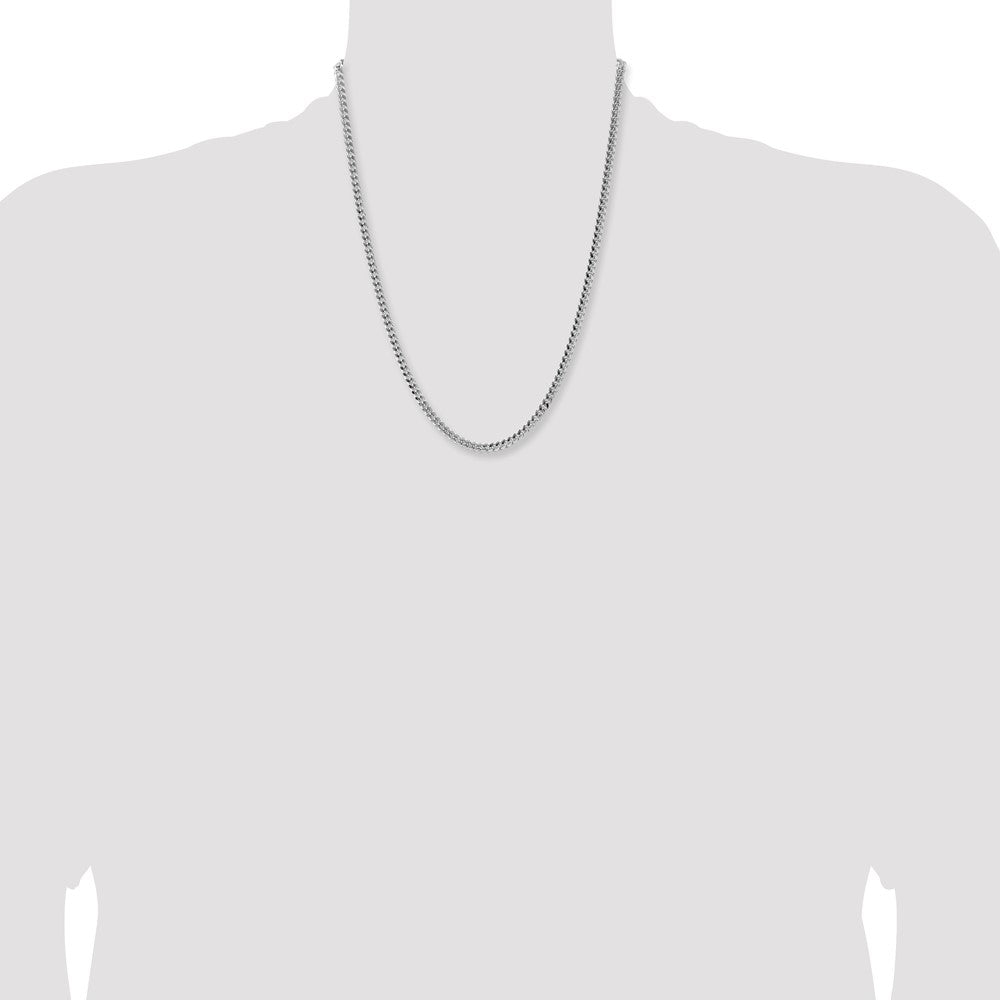 Sterling Silver 4mm Domed w/ Side D/C Curb Chain 22 Inches