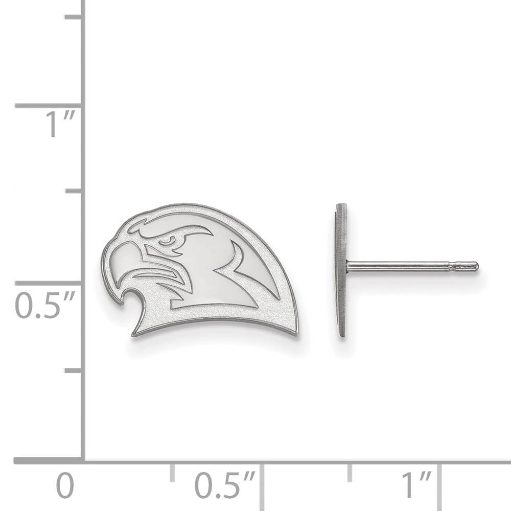 Sterling Silver Rhodium-plated LogoArt Miami University Ohio Redhawk Small Post Earrings QSS026MU