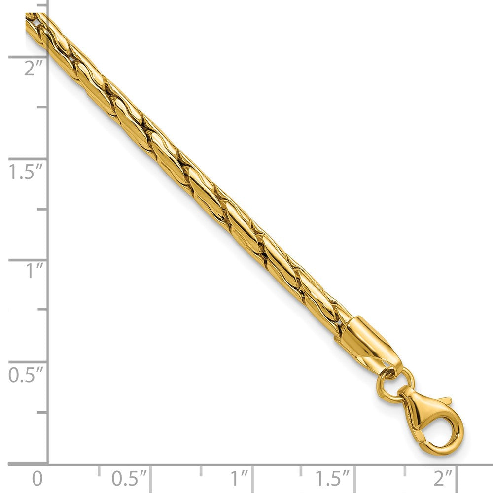 14K Polished 3.5mm Fancy Link Bracelet 7.5  inches