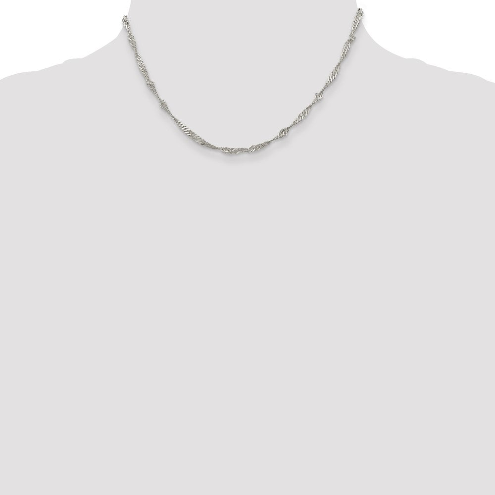Sterling Silver 3mm Singapore Chain 16 Inches