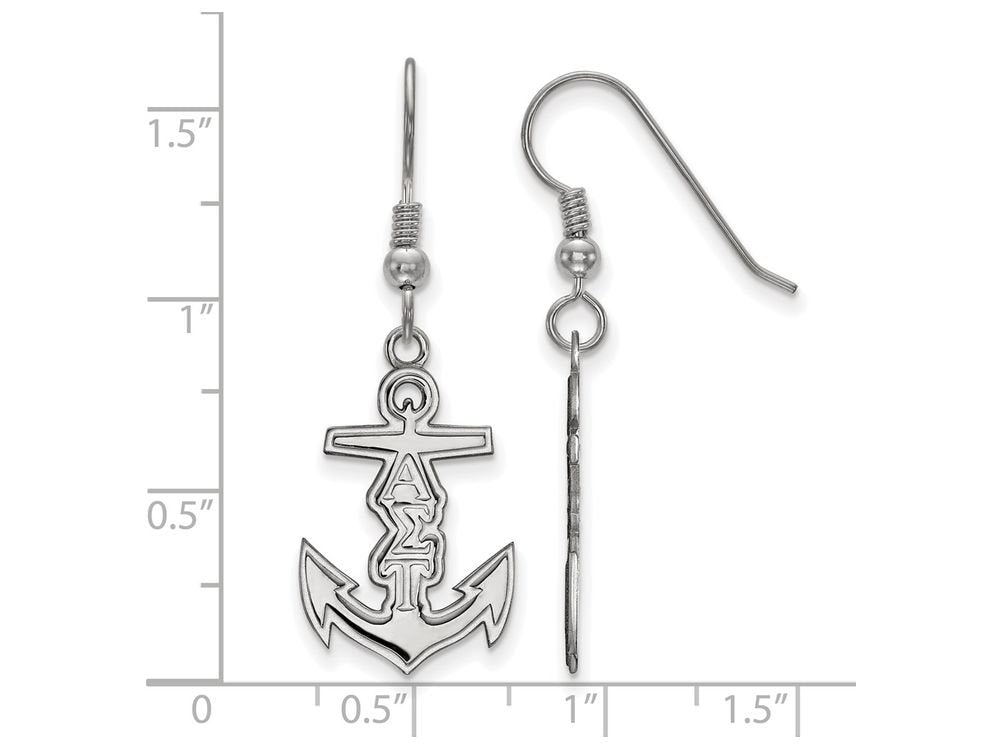 Sterling Silver Official Licensed Greek Sororities Alpha Sigma Tau (???) Medium Dangle Earrings